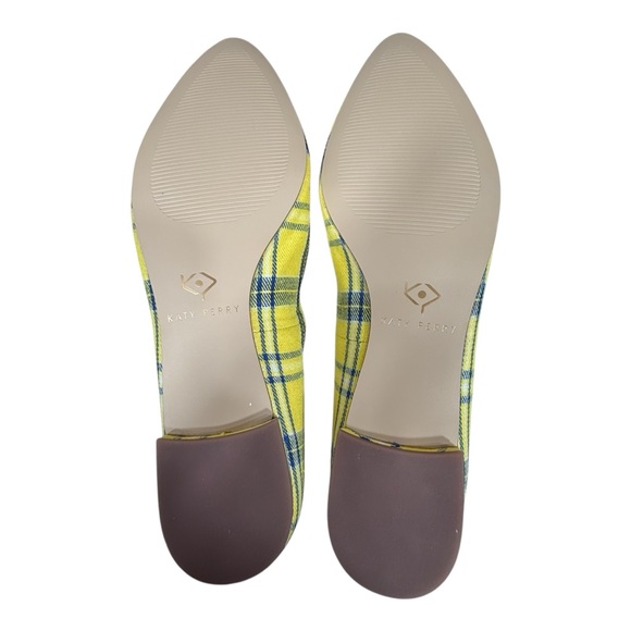 New In Box Katy Perry Collections The Uni Plaid Yellow Flats Size 7.5M - Picture 12 of 12